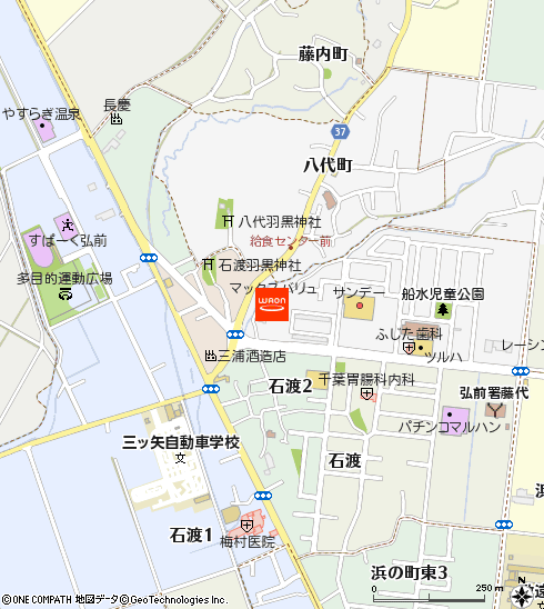 マックスバリュ弘前城北店付近の地図